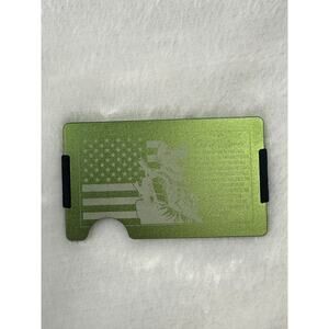 MINIMALIST RFID BLOCKING MATTE OLIVE GREEN SOLDIER OATH OF ENLISTMENT WALLET